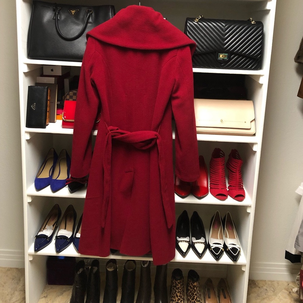 TRADED.Calvin Klein Long Red Coat - Picture 3 of 5